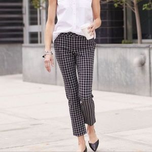 NWT J. Jill Premium Bi-Stretch Windowpane Black Plaid Pants Size 4P